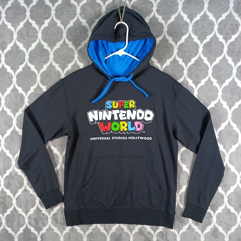 Nintendo Hoodie Men Small Black Super Nintendo World Universal Studios Hollywood